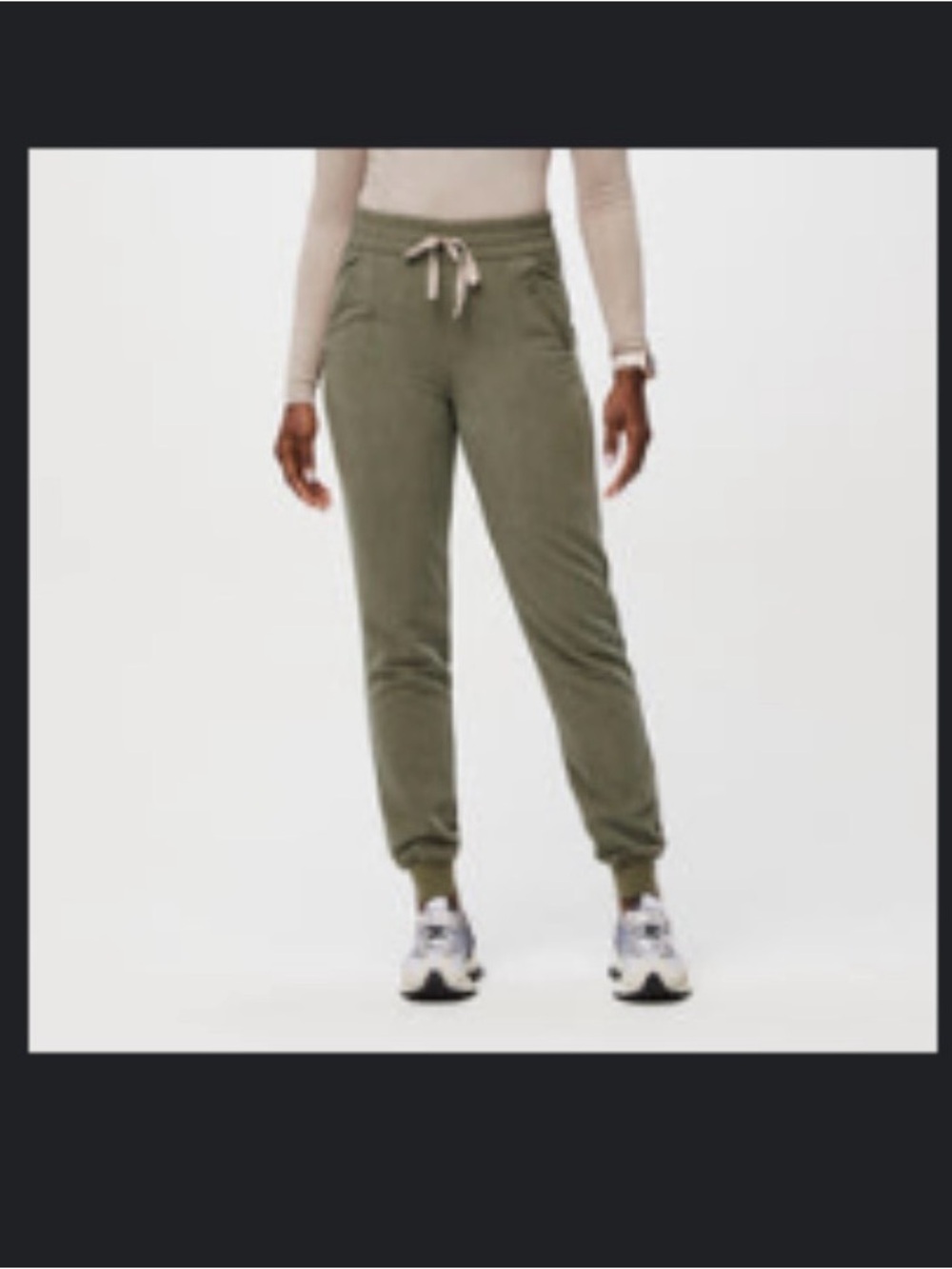 Figs - Heathered Olive Green Drawstring Jogger Pants